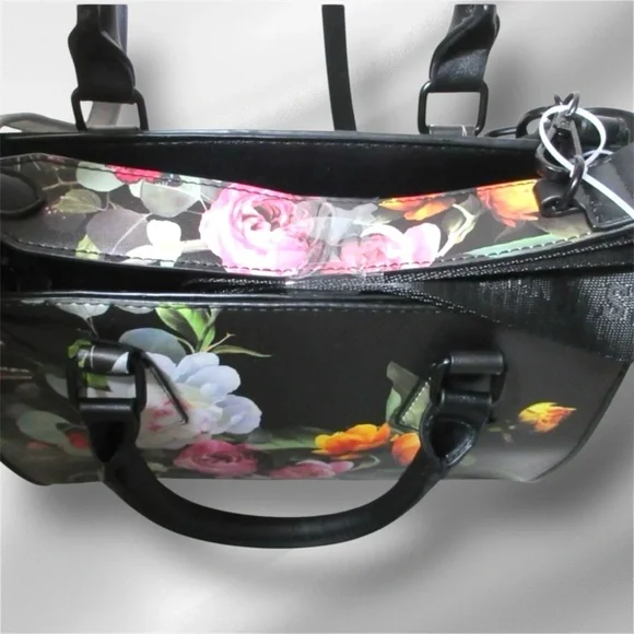 Floral Black Handbag - Picture 4 of 7